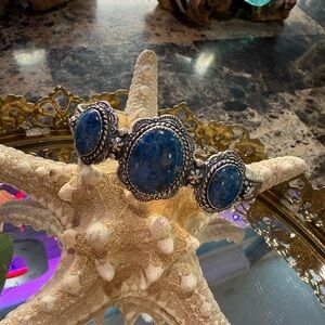 Southwest Lapis Lazuli Stone Silver 925 cuff